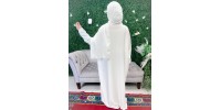 Abaya de prière voile integré blanc en satin